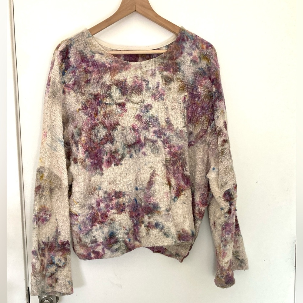 Cosmic dyed mid-weight t sweater in “dream” size L